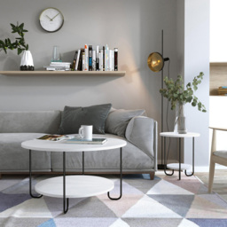 Corro White Modern Coffee Table - Size: 45.0  x 80.0  x 80.0 cm - Decortie - Wilko - thumbnail 4
