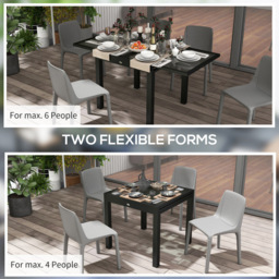 Outsunny 80 to 160cm Extendable Garden Dining Table Clear - Size: 75 x 80 x 160cm - Wilko - thumbnail 7