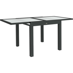 Outsunny 80 to 160cm Extendable Garden Dining Table Clear - Size: 75 x 80 x 160cm - Wilko - thumbnail 3