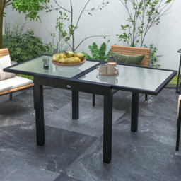 Outsunny 80 to 160cm Extendable Garden Dining Table Clear - Size: 75 x 80 x 160cm - Wilko - thumbnail 1