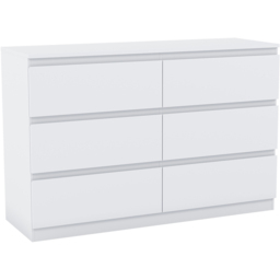 Vida Designs Denver 6 Drawer White Chest of Drawers - Wilko - thumbnail 3