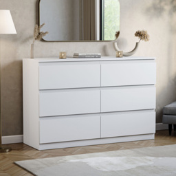Vida Designs Denver 6 Drawer White Chest of Drawers - Wilko - thumbnail 6