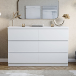 Vida Designs Denver 6 Drawer White Chest of Drawers - Wilko - thumbnail 4