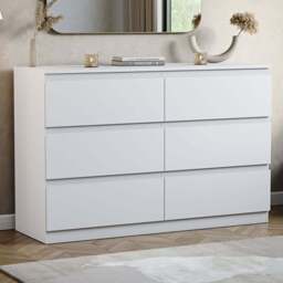 Vida Designs Denver 6 Drawer White Chest of Drawers - Wilko