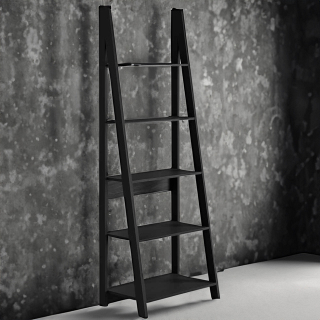Tiva 5 Shelf Black Ladder Bookcase - LPD Home - Wilko - image 1