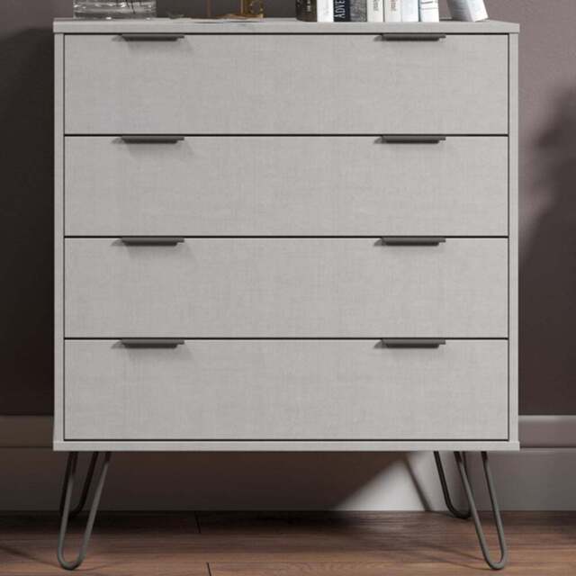 Augusta 4 Drawer Grey Chest of Drawers - Wilko - image 1