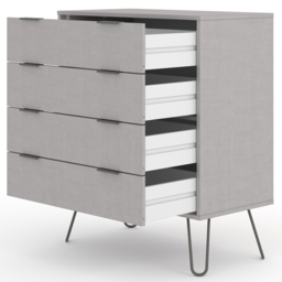 Augusta 4 Drawer Grey Chest of Drawers - Wilko - thumbnail 5