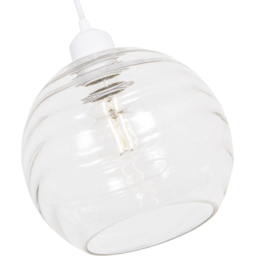 Happy Homewares Designer Clear Circular Ribbed Glass Non Electric Pendant Shade - Size: 18 x 20 x 20cm - Wilko - thumbnail 4