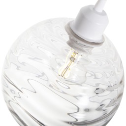 Happy Homewares Designer Clear Circular Ribbed Glass Non Electric Pendant Shade - Size: 18 x 20 x 20cm - Wilko - thumbnail 5