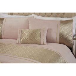 Rapport Home Capri Super King Blush and Gold Velvet Duvet Set - Pink - Wilko - thumbnail 3