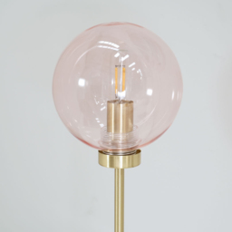 ValueLights Frenchie Pink Tinted Globe Gold Stem LED Table Lamp - Size: 41 x 15 x 15cm - Wilko - thumbnail 4