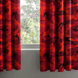 Velosso Red Camouflage Pencil Pleat Curtains 168 x 137cm - Size: W 168 x D 137cm - Wilko - thumbnail 4