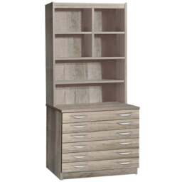 R White Cabinets 6 Drawer 6 Shelf Grey A2 Plan Chest of Drawers with Hutch - Wilko - thumbnail 3
