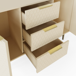 GFW Azariah 2 Door 3 Drawer Ivory Large Sideboard - Size: 76.6 x 116.6 x 39cm - Wilko - thumbnail 7