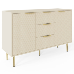 GFW Azariah 2 Door 3 Drawer Ivory Large Sideboard - Size: 76.6 x 116.6 x 39cm - Wilko - thumbnail 3