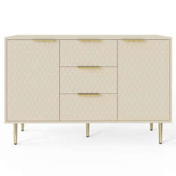 GFW Azariah 2 Door 3 Drawer Ivory Large Sideboard - Size: 76.6 x 116.6 x 39cm - Wilko - thumbnail 4