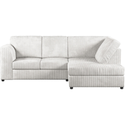 Luxor 4 Seater Silver Jumbo Cord Full Back Right Hand L Shape Corner Sofa - Wilko - thumbnail 3