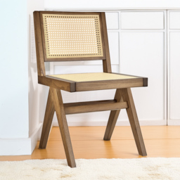 Tectake Lizzy Light Oak Rattan Backrest Accent Chair - Brown - Wilko