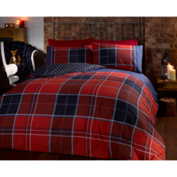 Rapport Home Argyle Single Red Duvet Set - Wilko - thumbnail 3
