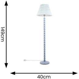 ValueLights Bobbins Green Arrow Shade Powder Blue LED Floor Lamp - Size: 149 x 40 x 40cm - Wilko - thumbnail 7