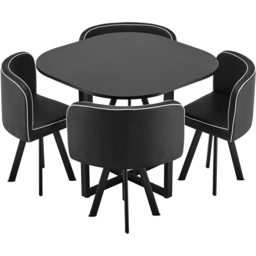 Comfy Living Metal 4 Seater Dining Set Black - Wilko - thumbnail 3