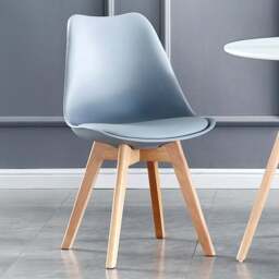 Eva Grey Padded Single Dining Chair - Size: Set of 1 - MCC - Wilko