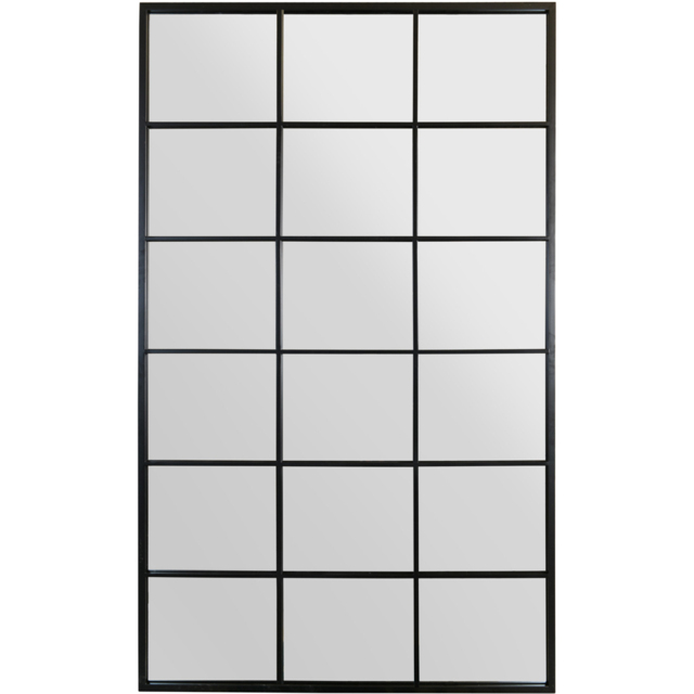 MirrorOutlet The Genestra Black Modern Window Garden Wall Mirror 200 x 120cm - Size: 200 x 120 x 3cm - Wilko - image 1