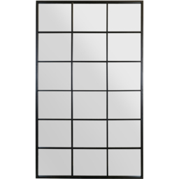 MirrorOutlet The Genestra Black Modern Window Garden Wall Mirror 200 x 120cm - Size: 200 x 120 x 3cm - Wilko - thumbnail 1