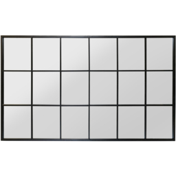 MirrorOutlet The Genestra Black Modern Window Garden Wall Mirror 200 x 120cm - Size: 200 x 120 x 3cm - Wilko - thumbnail 4