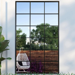 MirrorOutlet The Genestra Black Modern Window Garden Wall Mirror 200 x 120cm - Size: 200 x 120 x 3cm - Wilko - thumbnail 3