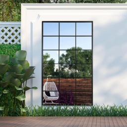 MirrorOutlet The Genestra Black Modern Window Garden Wall Mirror 200 x 120cm - Size: 200 x 120 x 3cm - Wilko - thumbnail 7