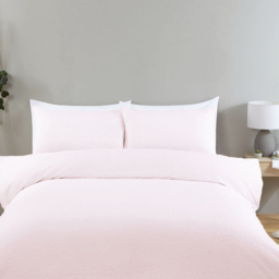 Elise Crinkle Duvet Set - Pink/King - Wilko - thumbnail 7