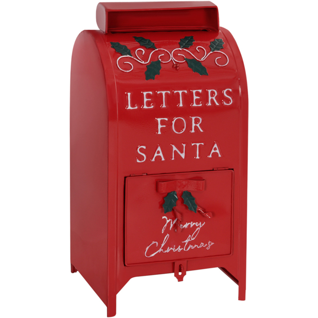 Everglow Freestanding Wall Mounted Post Box Christmas Decoration - Size: 47 x 20.5 x 23cm - Red - Wilko - image 1