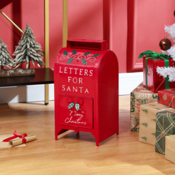 Everglow Freestanding Wall Mounted Post Box Christmas Decoration - Size: 47 x 20.5 x 23cm - Red - Wilko - thumbnail 3