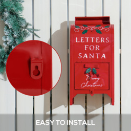 Everglow Freestanding Wall Mounted Post Box Christmas Decoration - Size: 47 x 20.5 x 23cm - Red - Wilko - thumbnail 6