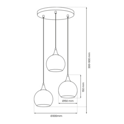 Milagro Monte Silver Pendant Lamp 230V - Size: 22 x 22 x 90cm - Wilko - thumbnail 7