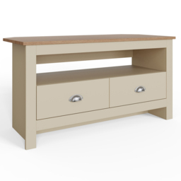 GFW Lancaster 2 Drawer Cream Corner TV Unit - Size: 45 x 95 x 51cm - Wilko - thumbnail 4