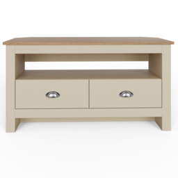 GFW Lancaster 2 Drawer Cream Corner TV Unit - Size: 45 x 95 x 51cm - Wilko - thumbnail 3