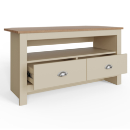 GFW Lancaster 2 Drawer Cream Corner TV Unit - Size: 45 x 95 x 51cm - Wilko - thumbnail 5
