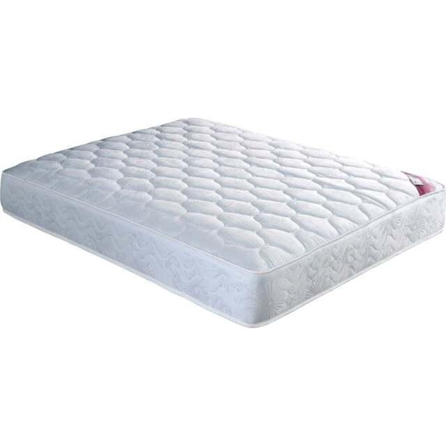 Venice Small Double Coil Sprung Mattress - White - Bedmaster - Wilko - image 1