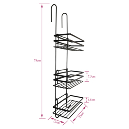 House of Home Black 3-Tier Shower Caddy - Size: 79 x 16 x 12cm - Wilko - thumbnail 5