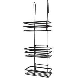 House of Home Black 3-Tier Shower Caddy - Size: 79 x 16 x 12cm - Wilko