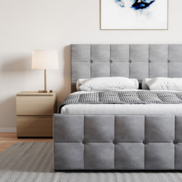 VIDA DESIGNS Valentina King Size Light Grey Velvet Ottoman Bed - Wilko - thumbnail 4