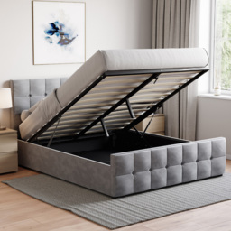 VIDA DESIGNS Valentina King Size Light Grey Velvet Ottoman Bed - Wilko - thumbnail 6