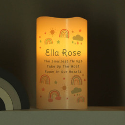 Personalised Memento Rainbow Night Light LED Candle - Size: 0.8 x 1.3 x 0.8cm - White - Wilko - thumbnail 3