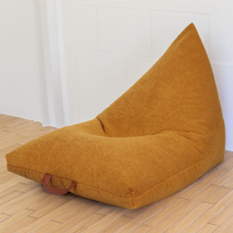 Kaikoo Boucle Triangle Bean Bag with PVC Handle - Yellow - Wilko