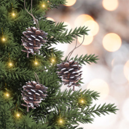 St Helens White Tipped Hanging Pinecone Ornaments 6 Pack - Size: 150 x 55 x 55cm - Wilko - thumbnail 3