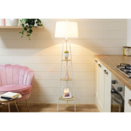 Evie White Shelf Floor Lamp - Size: 40 x 155 x 40cm - Wilko - thumbnail 4