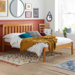 Denver Small Double Pine Wooden Bed - Brown - Birlea - Wilko - thumbnail 1