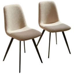 Home Source Ashford Set of 2 Beige Upholstered Dining Chairs - Wilko - thumbnail 3